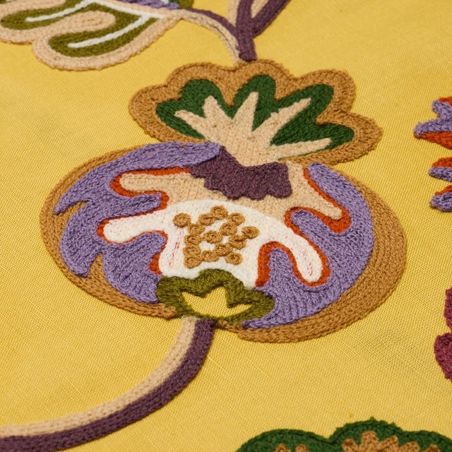 Schumacher SAMPLE - Schumacher Loulou Embroidery Fabric In Marigold For Sale - Image 4 of 6