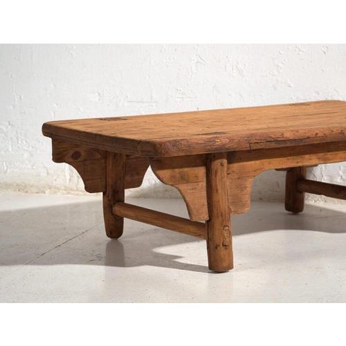 Antique Chinese Qing Dynasty Kang Table in Pine For Sale - Image 4 of 10