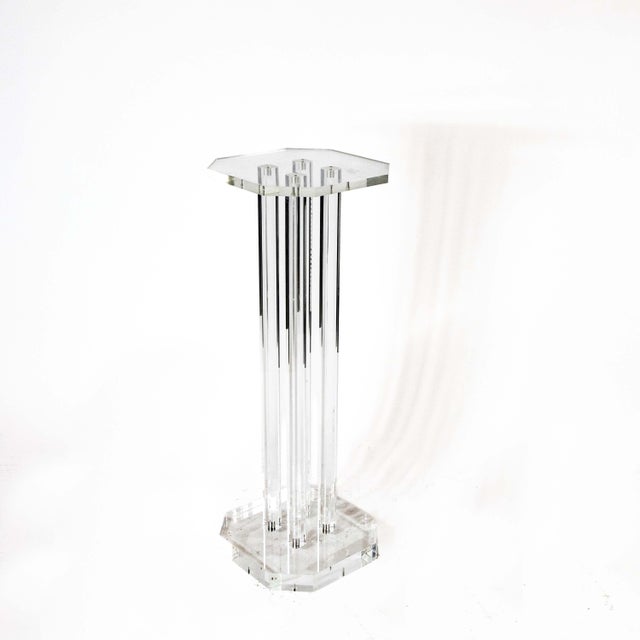 Vintage Acrylic Glass Column, 1980s For Sale - Image 6 of 6