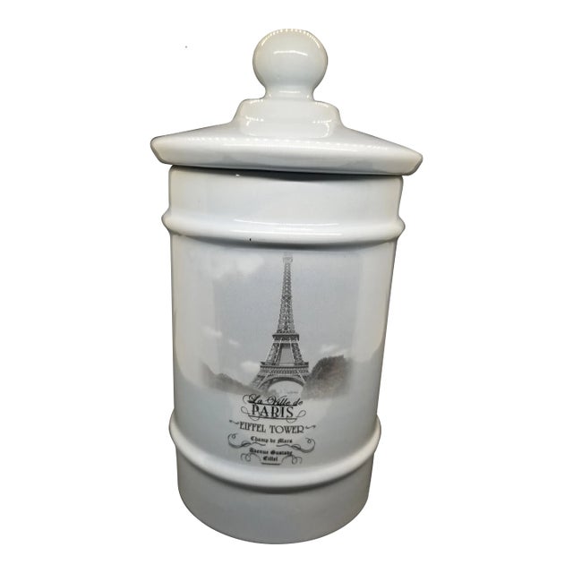 Vingtage Paris Apothecary Jar / Canister W/ Lid, DesignPac For Sale