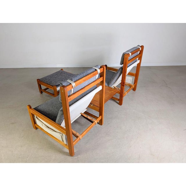 Vintage Chairs with Connecting Table & Ottoman by Niels Eilersen, Set of 4 For Sale - Image 6 of 16