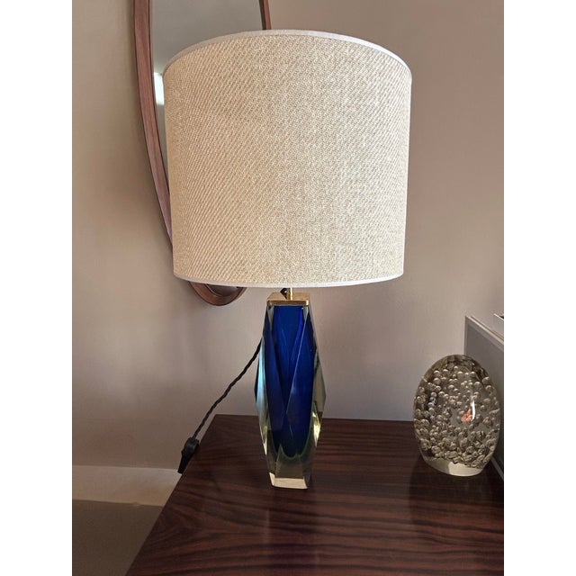 Sommerso Murano Glass Table Lamp attributed to Alessandro Mandruzzato, Italy, 1960 For Sale - Image 11 of 15