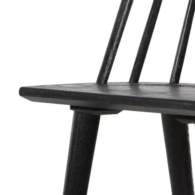 Four Hands Lewis Windsor Counter Stool, Black Oak For Sale - Image 9 of 10