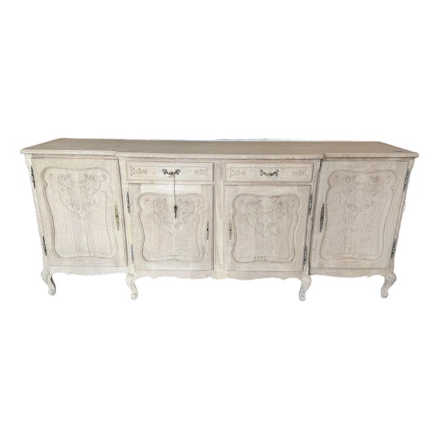 Mid 20th C. French Louis XV Bleached Oak Enfilade For Sale