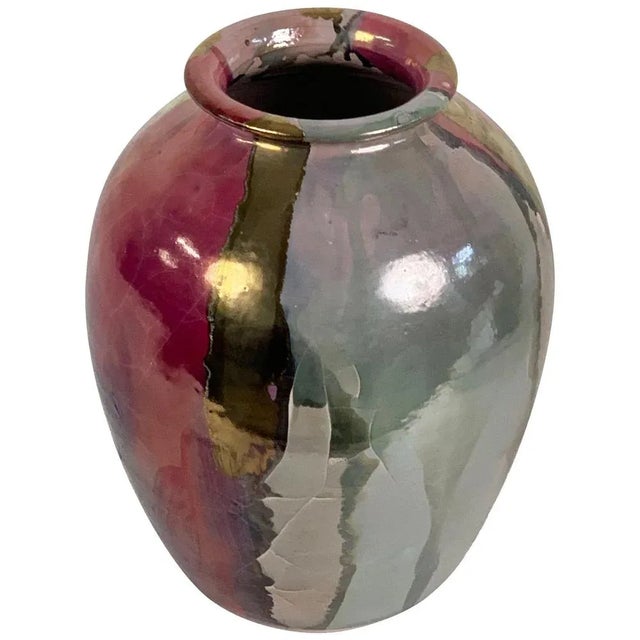 Mid-Century Italian Polychrome Enameled Ceramic Vase by Claudio Pulli, 1970s For Sale - Image 11 of 11
