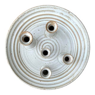 Vintage Original Studio Pottery Platter With Vases For Sale