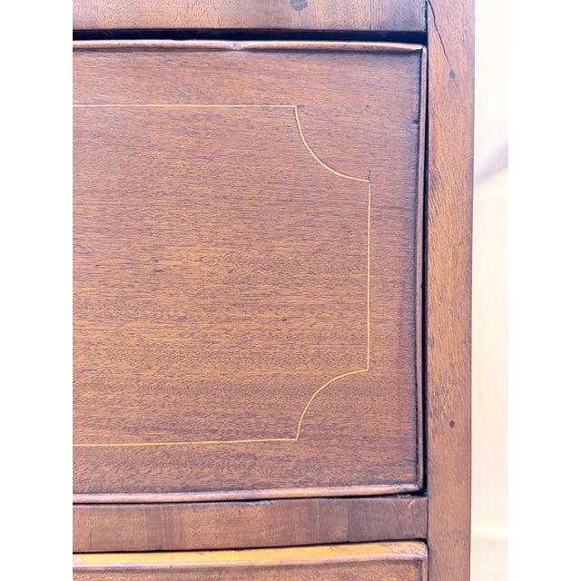 19th Century 19th Century English Bowfront Mahogany Chest of Drawers For Sale - Image 5 of 11