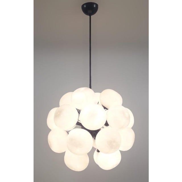 Not Yet Made - Made To Order 21st Century Ventiquattro Black Powder Coat Cream Pebble Murano Sputnik Chandelier by Fabio LTD For Sale - Image 5 of 6
