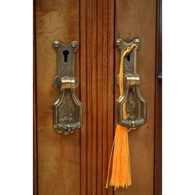 Antique Edwardian Satinwood Cabinet Bookcase, 1900 For Sale - Image 9 of 13