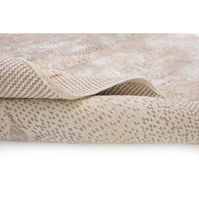 Serene Textured Abstract Hand-Knotted Moroccan Wool Rug | 10'8" X 7'3" | One of a Kind For Sale - Image 6 of 8