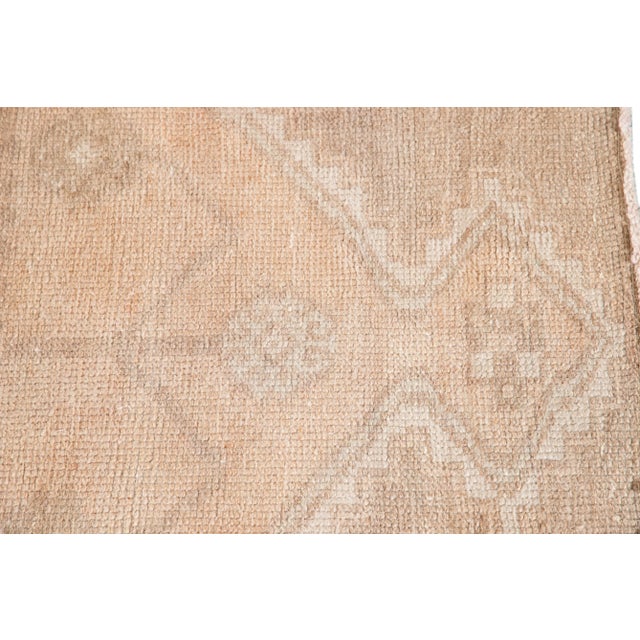 Vintage Turkish Handmade Beige Tribal Wool Runner For Sale - Image 11 of 13