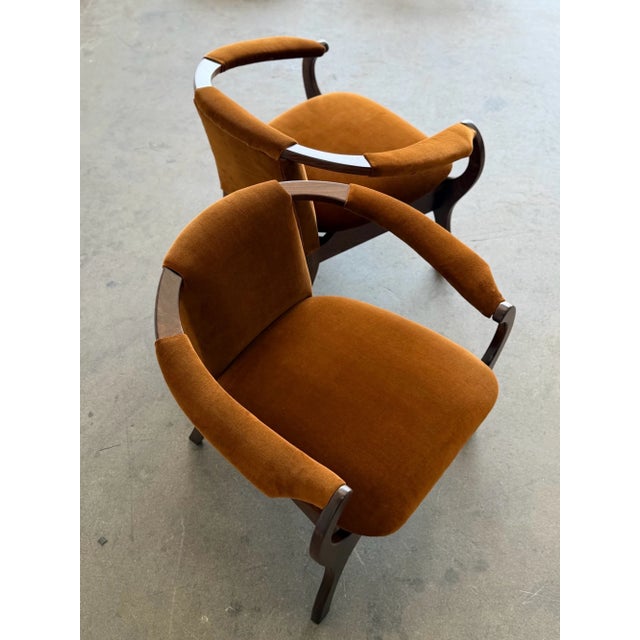 Brown Horseshoe Lounge Chair - Pair For Sale - Image 8 of 10