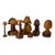 Set of 7 Hand Carved Folk Art Mushrooms For Sale