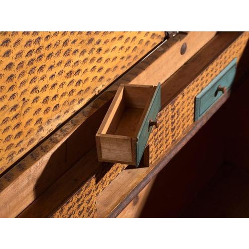 Brown Antique Marriage Chest in Painted Pine, Central Europe, 1841 For Sale - Image 8 of 18