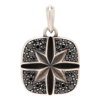 David Yurman North Star Black Diamond Charm, Sterling Silver, Length 1 In For Sale