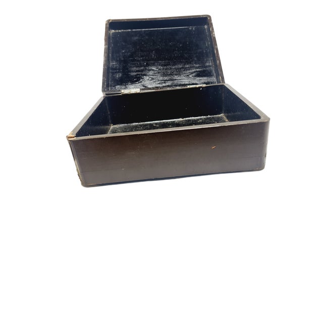 Brown Japanese Lacquerware Box, 1950s For Sale - Image 8 of 11