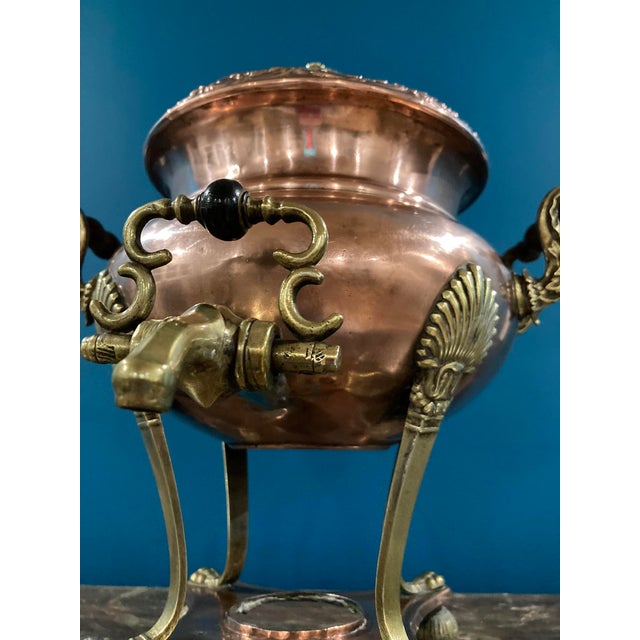 Copper Antique 19th Century Copper & Cast Brass Tea Urn — Circa 1890, 19 Watchers For Sale - Image 8 of 15