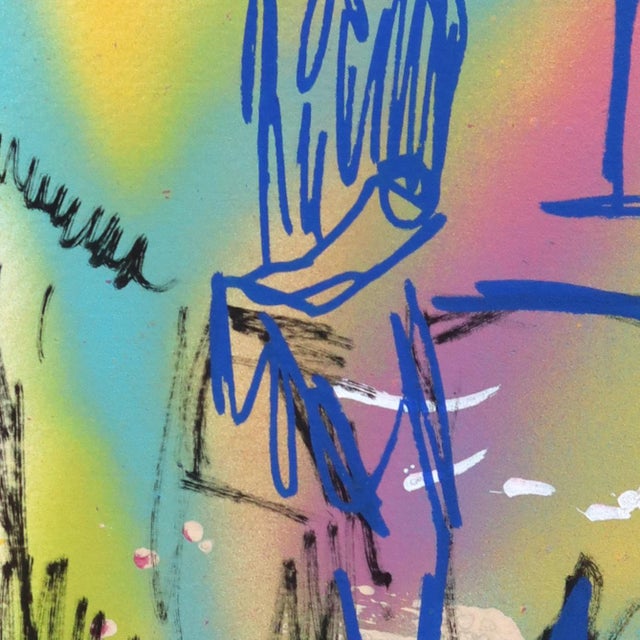 Contemporary Desert Signal - Original Contemporary Cowboy and Horse Acrylic Painting on Paper For Sale - Image 3 of 6