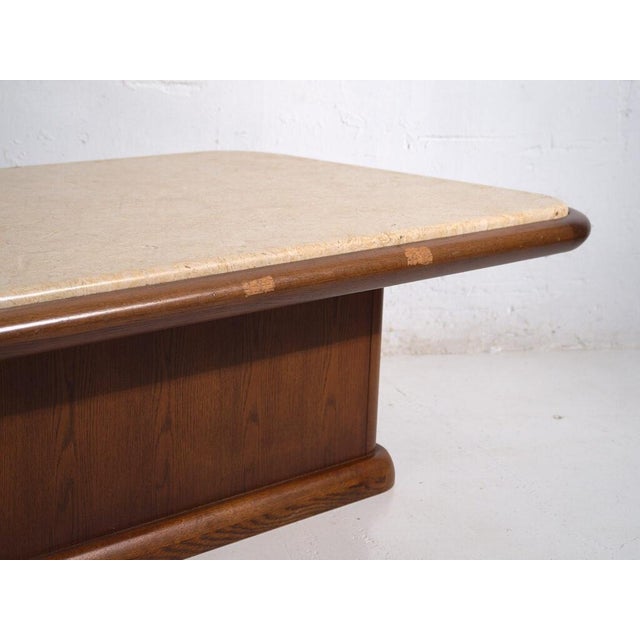 Vintage Japanese Wood and Marble Table For Sale - Image 10 of 11