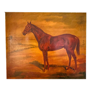 Vintage Horse Oil Painting on Canvas