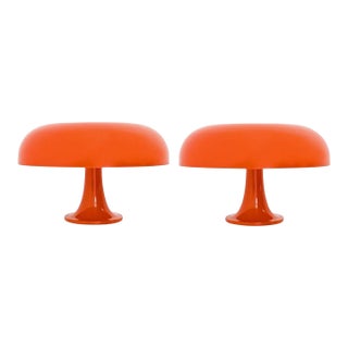 1970s Orange Nesso Table Lamp by Giancarlo Mattioli for Artemide - a Pair For Sale