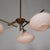Metal Italian Brass Pendant Light with Three Opaline Glass Shades, 1950s For Sale - Image 7 of 8