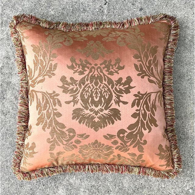 This vintage Fortuny damask pillow exemplifies the house’s legendary mastery of color, pattern, and textile artistry....