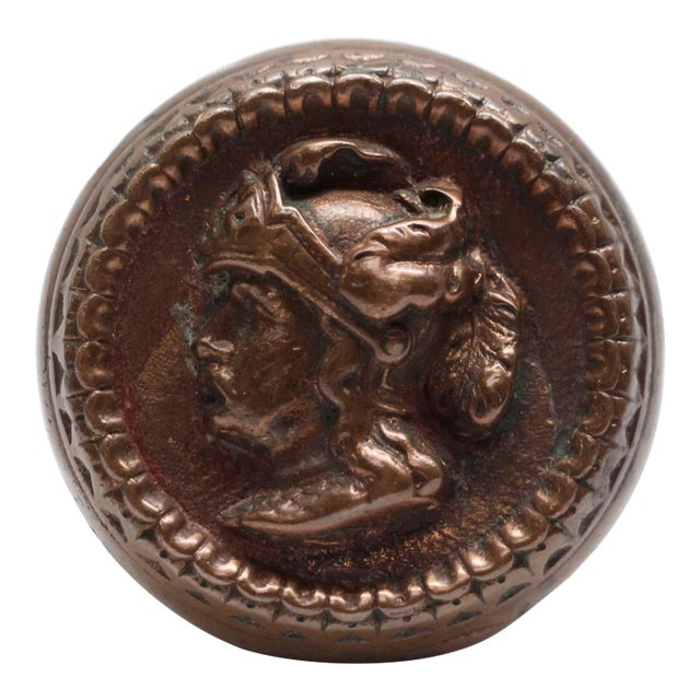 Antique Knight With Plumed Helmet Figural Door Knob by Russell & Erwin For Sale