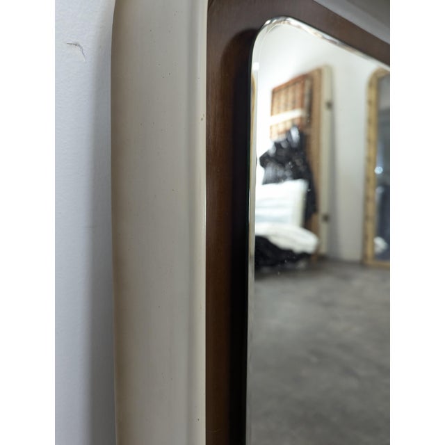 Italian Mirror in Resin and Teak, 1970s For Sale - Image 4 of 6