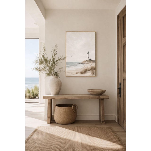 Contemporary Coastal Lighthouse Wall Art, Minimalist Seascape Art Print, 24″ × 36″ For Sale - Image 3 of 9