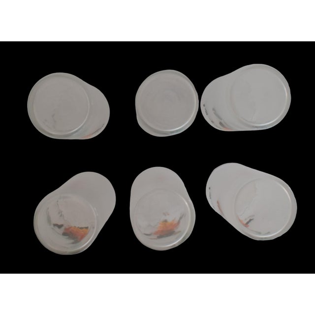 White Vintage 1950s Federal Glass Hey Wait for Me Tall Frosted Tom Collins Zombie Tumblers- Set of 6 For Sale - Image 8 of 10