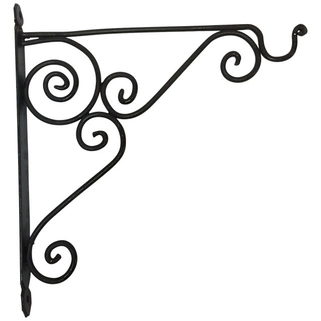 Wrought Iron Scrolling Wall Mounted Bracket For Lanterns Or Signs Chairish