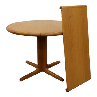 Vintage Mid Century Modern Oak Extendable Dining Table by Laurits M Larsens For Sale
