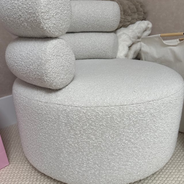 Modern Boucle Swivel Accent Chair For Sale - Image 9 of 12