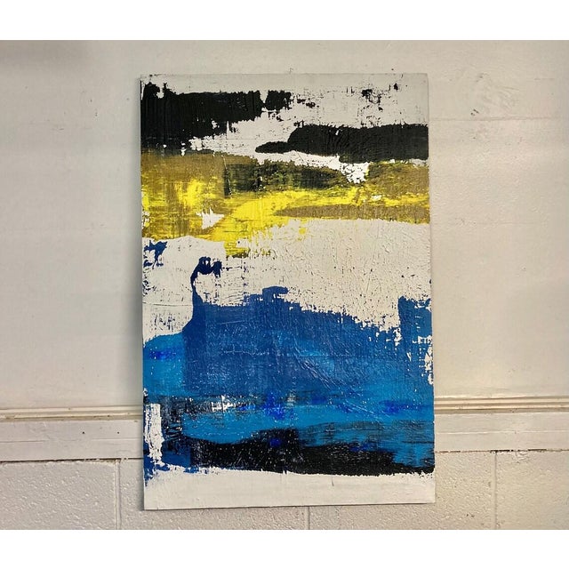 1980s Vintage Modern Mid Century Signed Abstract Oil Painting Gerhard Richter Style For Sale - Image 5 of 9