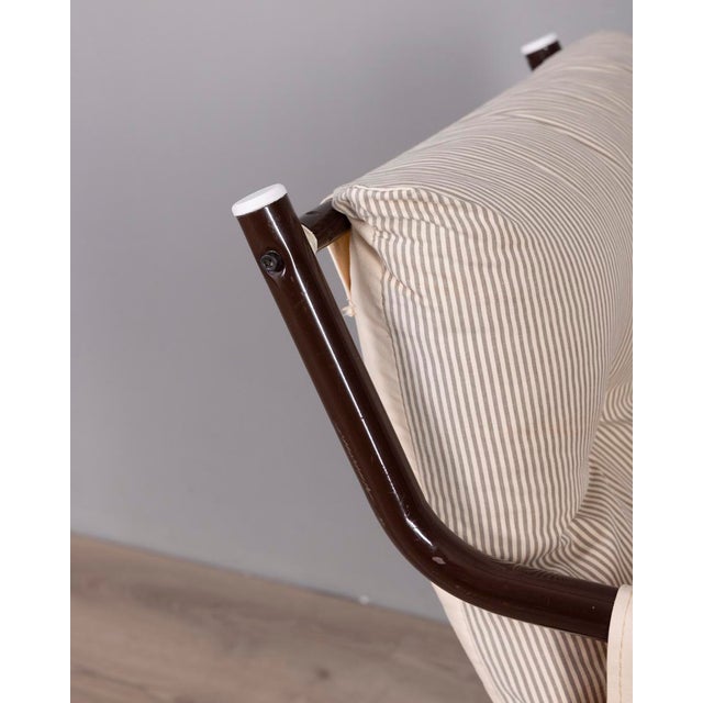 Metal Vintage Scandinavian Metal and Fabric Armchair, 1970s For Sale - Image 7 of 10