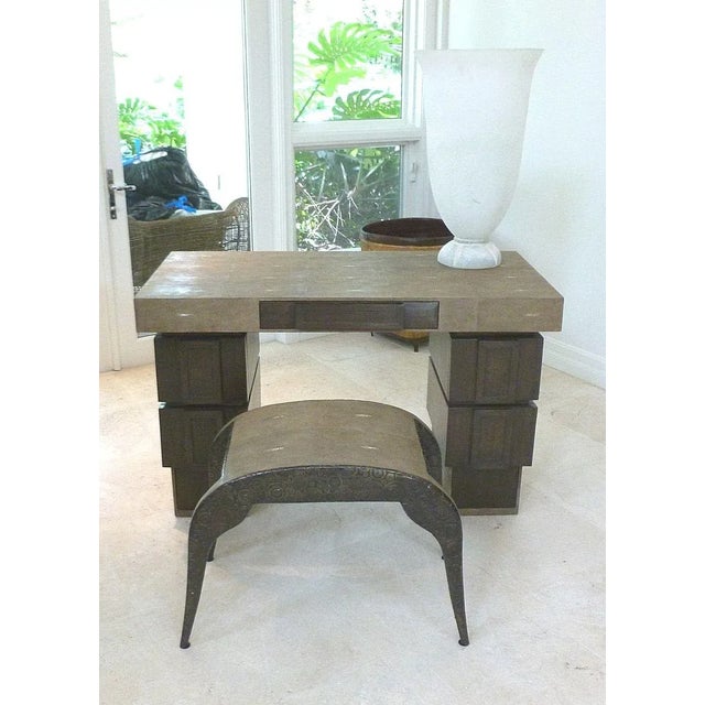 Glass Late 70's Karl Springer Corroso Seguso Murano Glass Lamp For Sale - Image 7 of 8