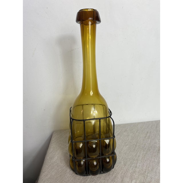 Glass Bottle Encased in Wrought Iron, 1930s For Sale - Image 15 of 15
