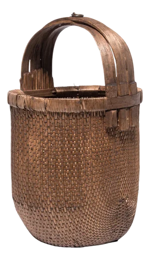 Chinese Bent Handle Fisherman's Basket, circa 1900