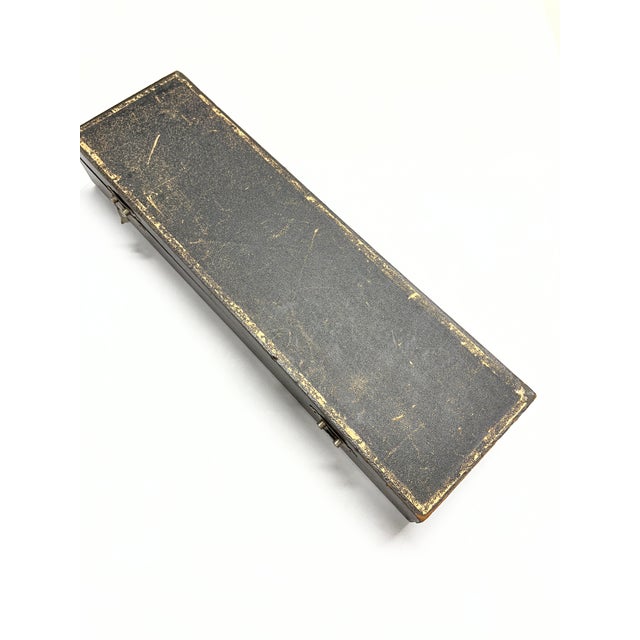 Gothic 19th Century Boxed Swan Handled Bone Carving Set For Sale - Image 3 of 11