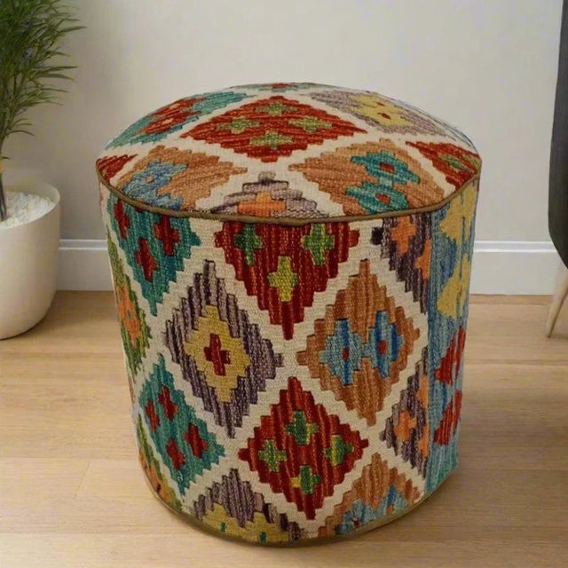 Our unique kilim rug stools are made from 100% wool rugs. A kilim rug is a decorative flat weave rug that has no pile....