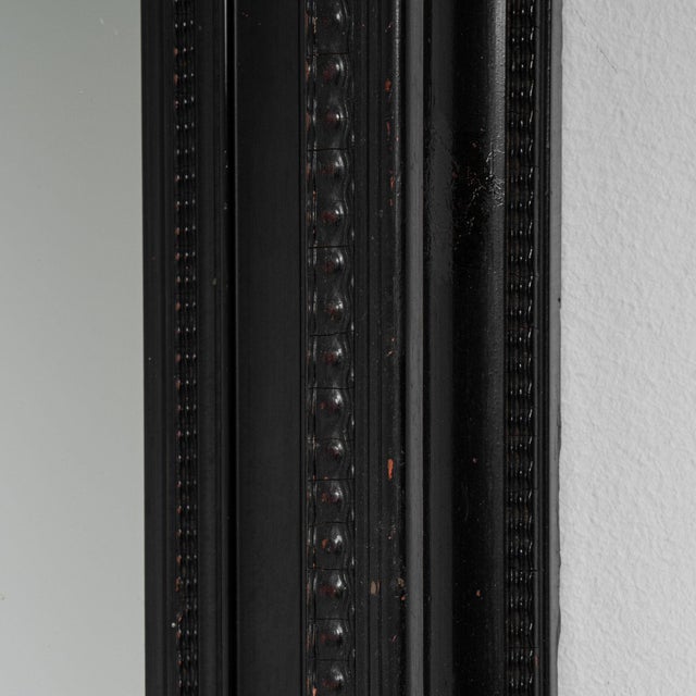 Neoclassical Mid 20th Century France Neoclassical Black Wood Mirror For Sale - Image 3 of 8