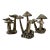 Cast Bronze Mushroom Sculpture Set, Organic Cluster Forms With Textural Patina For Sale