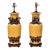 Chinese Export Style Jar / Vase Form Crackle Glaze Table Lamps W/ Fruit - Pair For Sale