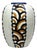 Art Deco Vase in Crackled Earthenware with Geometric Decor from Faïencerie de Nimy, Belgium, 1925-1935 For Sale