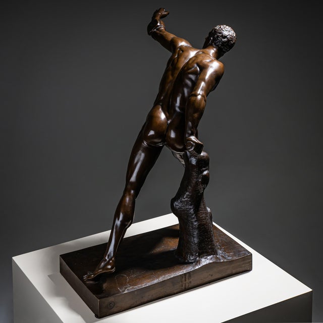 F. Barbedienne Foundry Borghese Gladiator in Bronze, Foundry F. Barbedienne, 2nd Half 19th Century For Sale - Image 4 of 16