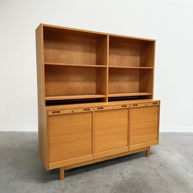 Vintage Scandinavian Cabinet with Tambour Doors, 1960s, Set of 2 For Sale - Image 12 of 12