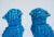 Vintage C1970's-1980's Ceramic Glazed Peacock Cerulean Blue Foo Dogs -A Pair For Sale - Image 9 of 13