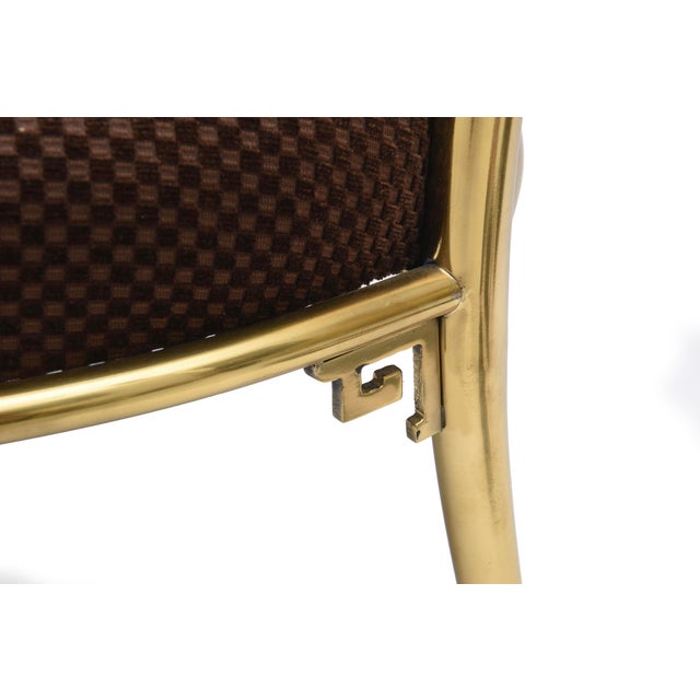 Brass Vintage Mastercraft Greek Key Brass Side Chairs, 1960's, Pair Of For Sale - Image 8 of 10