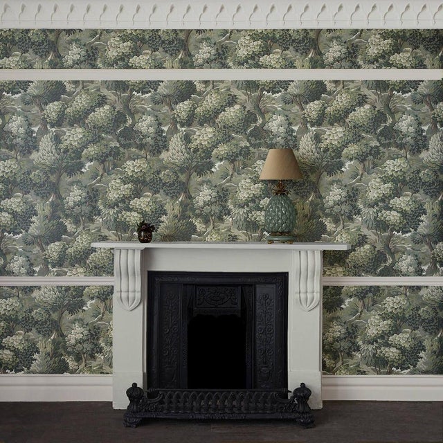 English NEMOR Wallpaper - Verde Sample For Sale - Image 3 of 3